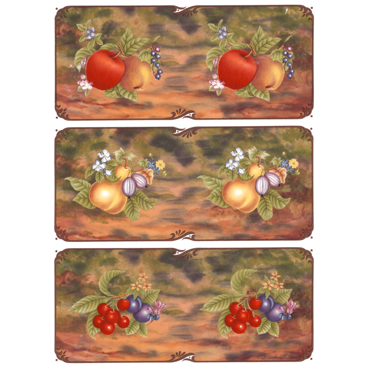 Fruit Cherry Plum Apple Pear Overglaze Ceramic Decals