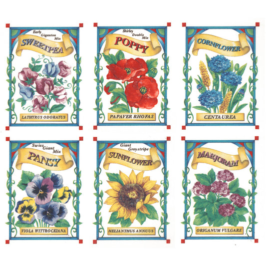 Flowers Seed Packets Overglaze Ceramic Decals