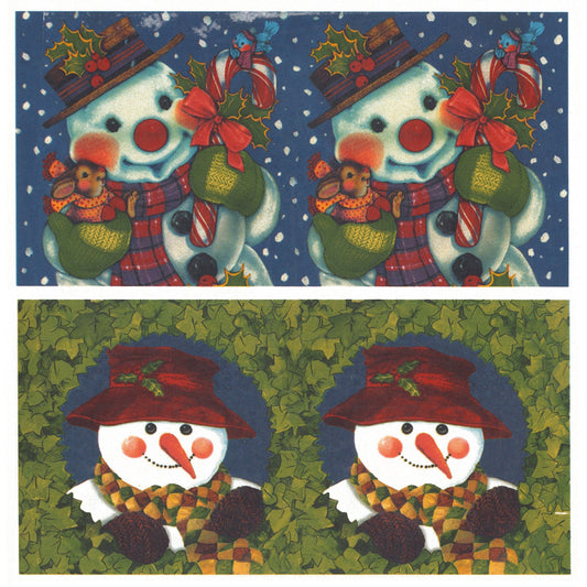 Christmas Snowman Face Mug Wraps Overglaze Ceramic Decals