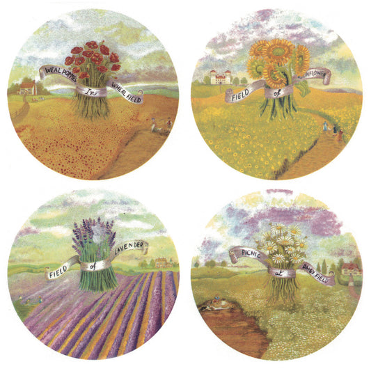 Farm Fields Daisy Sunflower Overglaze Ceramic Decals