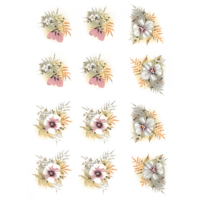 Flowers Pansy Purple Pink Overglaze Ceramic Decals