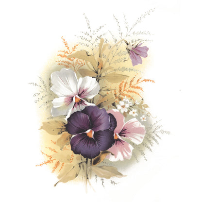 Flowers Pansy Purple Pink Overglaze Ceramic Decals
