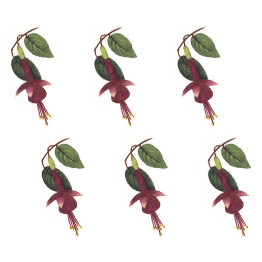 Fuchsia Golden Flower Bits Overglaze Ceramic Decals
