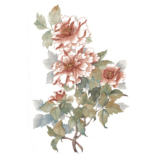 Flowers Pink Peony Overglaze Ceramic Decals