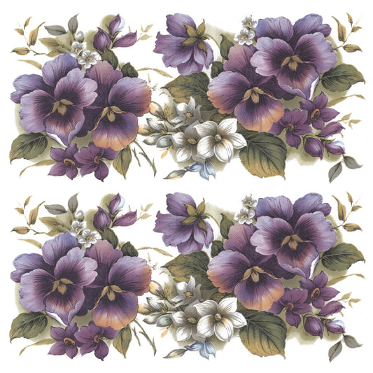 Purple White Flower Mug Cup Wrap Waterslide Ceramic Decal