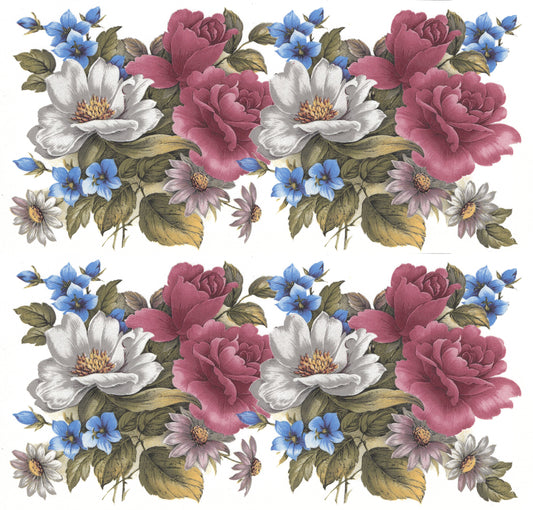 Pink White Flower Mug Cup Wrap Waterslide Ceramic Decal