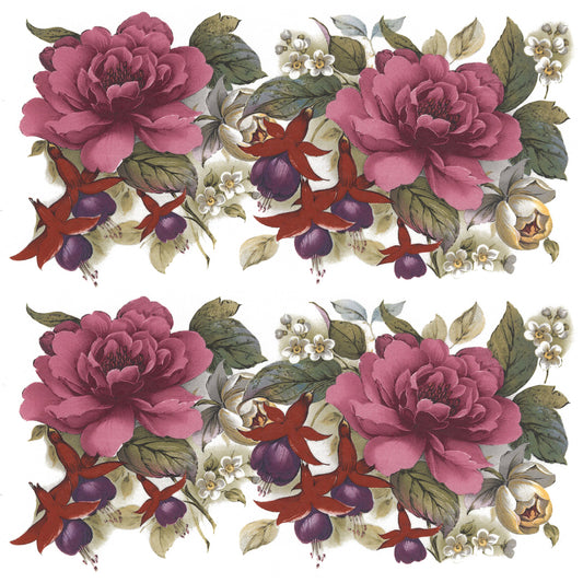 Purple Pink Flower Mug Cup Wrap Waterslide Ceramic Decal