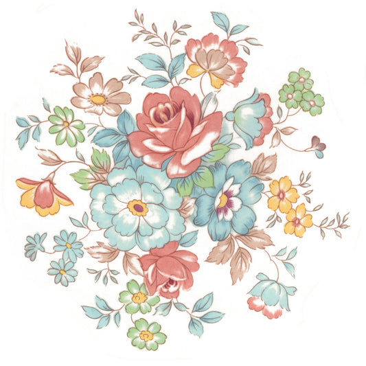 Flowers Pink Blue Yellow Overglaze Ceramic Decals