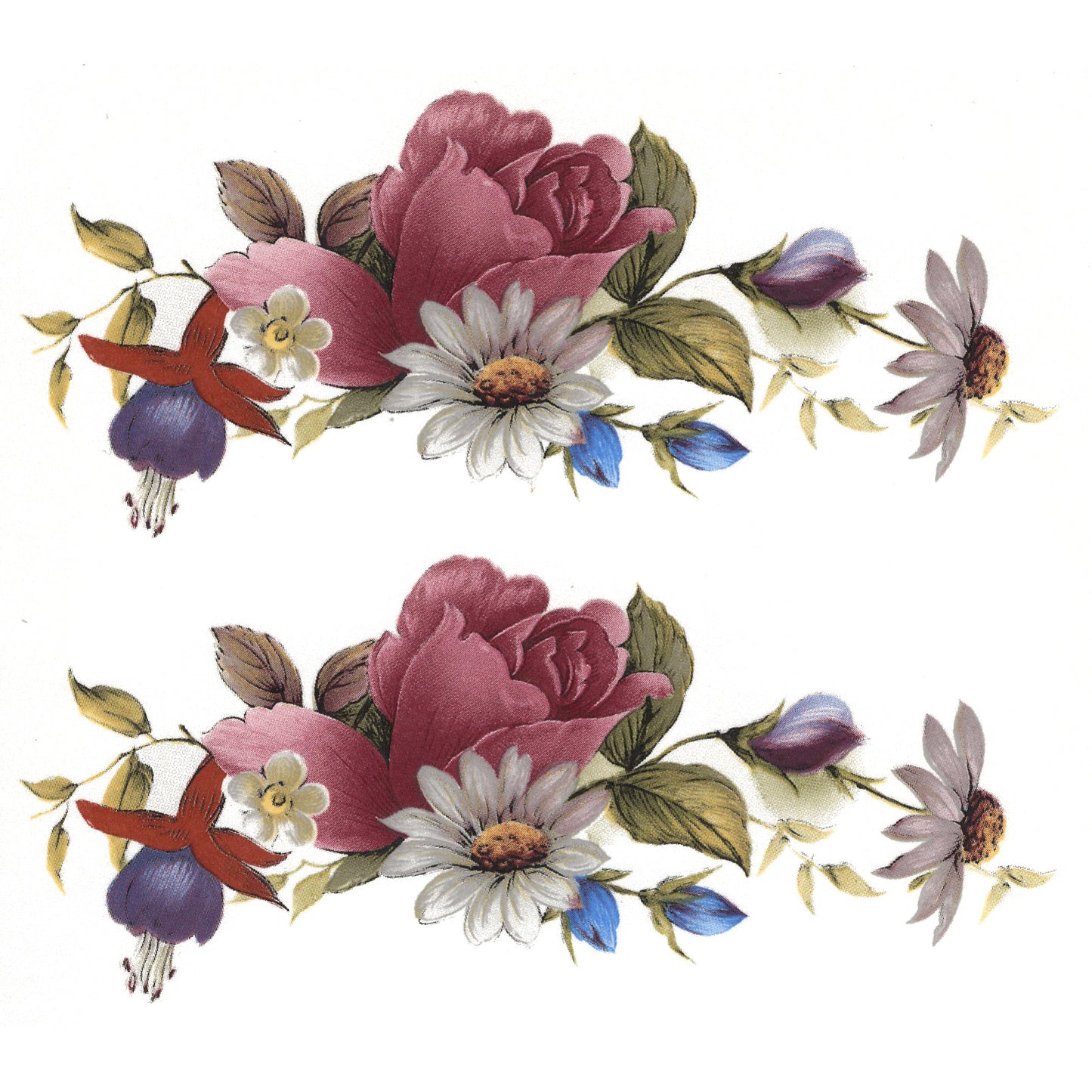 Summer Flower Spray Overglaze Waterslide Ceramic Decals