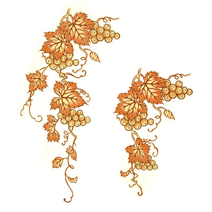 Gold Grape Cluster 10 pcs Leaves Overglaze Ceramic Decals