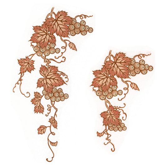 Gold Grape Cluster Leaves 16 pcs Overglaze Ceramic Decals