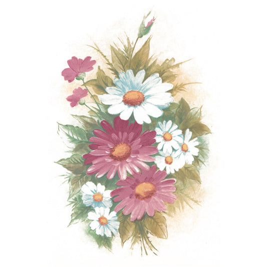 Flowers Wildflowers Pink White Daisy Overglaze Ceramic Decals