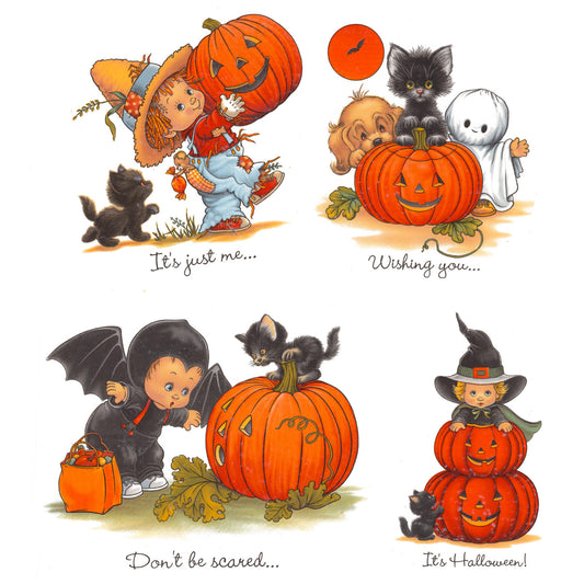 Halloween Pumpkins Kids Overglaze Ceramic Decals