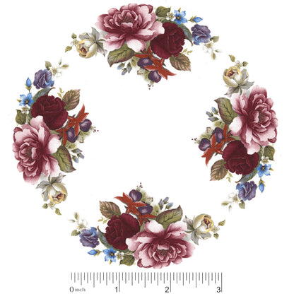 Summer Flower Spray 4 pcs 3 Inch Overglaze Waterslide Ceramic Decals