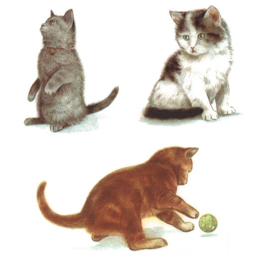 Cats Playing Overglaze Ceramic Decals