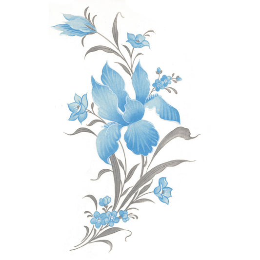 Flowers Blue Iris Overglaze Ceramic Decals