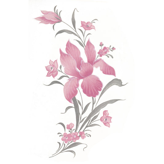 Flowers Pink Iris Overglaze Ceramic Decals