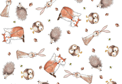 Allover Chintz Cuddly Critters 9 x 13.5 Inch Overglaze Ceramic Decal Sheet