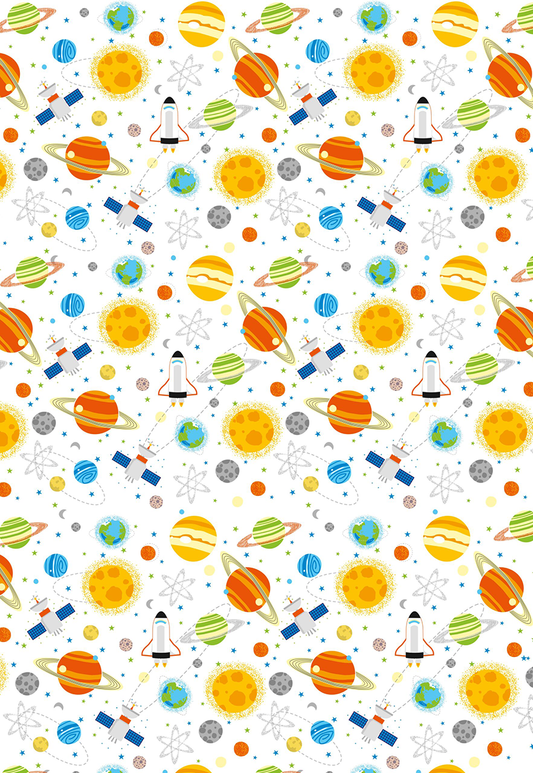 Allover Chintz Outer Space Planets 9 x 13.5 Inch Overglaze Ceramic Decal Sheet