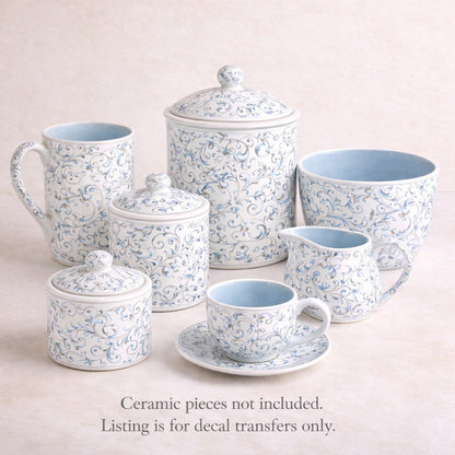 Allover Chintz Royale Pattern 9 x 13.5 Inch Overglaze Ceramic Decal Sheet