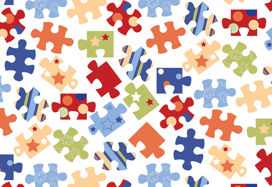 Allover Chintz Puzzle Pieces 9 x 13.5 Inch Overglaze Ceramic Decal Sheet