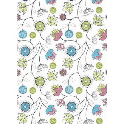 Allover Chintz Pastel Artdeco Flower 9 x 13.5 Inch Overglaze Ceramic Decal Sheet