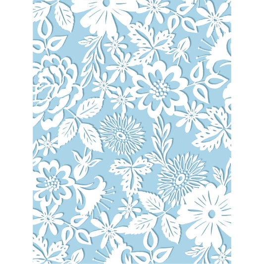 Allover Chintz White Lace on Blue 9 x 13.5 Inch Overglaze Ceramic Decal Sheet