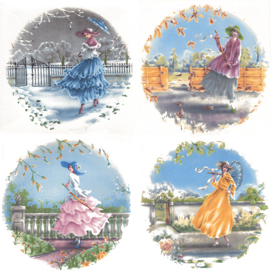 Victorian Ladies for all Seasons Overglaze Ceramic Decals