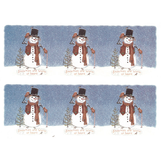 Christmas Snowman Warm at Heart Mug Wrap Waterslide Overglaze Ceramic Decals