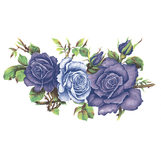 Purple Lavender Rose CDE Flowers Overglaze Waterslide Ceramic Decals