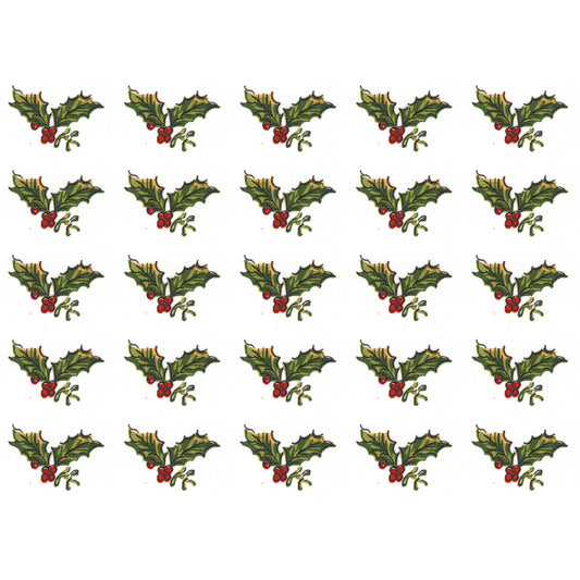 Christmas Holly Berries Bits Overglaze Ceramic Decals
