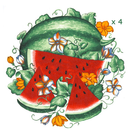 Watermelon Garden 2.75 Inch Overglaze Waterslide Ceramic Decal