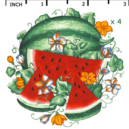 Watermelon Garden 2.75 Inch Overglaze Waterslide Ceramic Decal