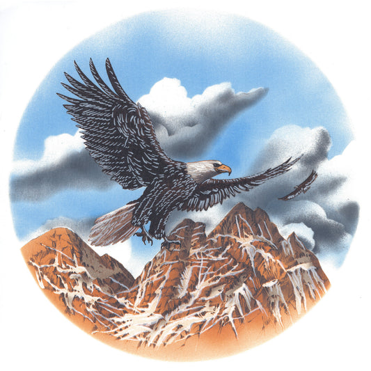 Eagle Soaring Mountain Overglaze Waterslide Ceramic Decals