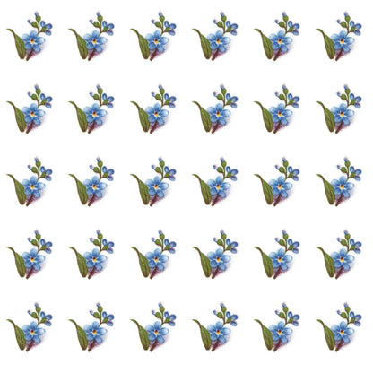 Blue Forget Me Not Flowers 0.5 Inch 30 pcs Overglaze Ceramic Decals