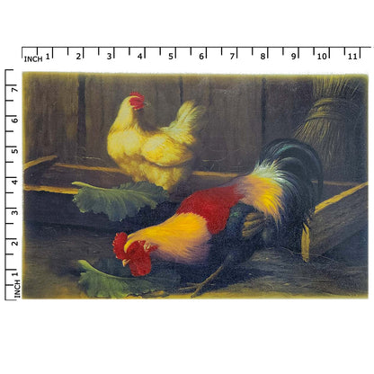 Rooster Chicken Coop Tray Overglaze Waterslide Ceramic Decal