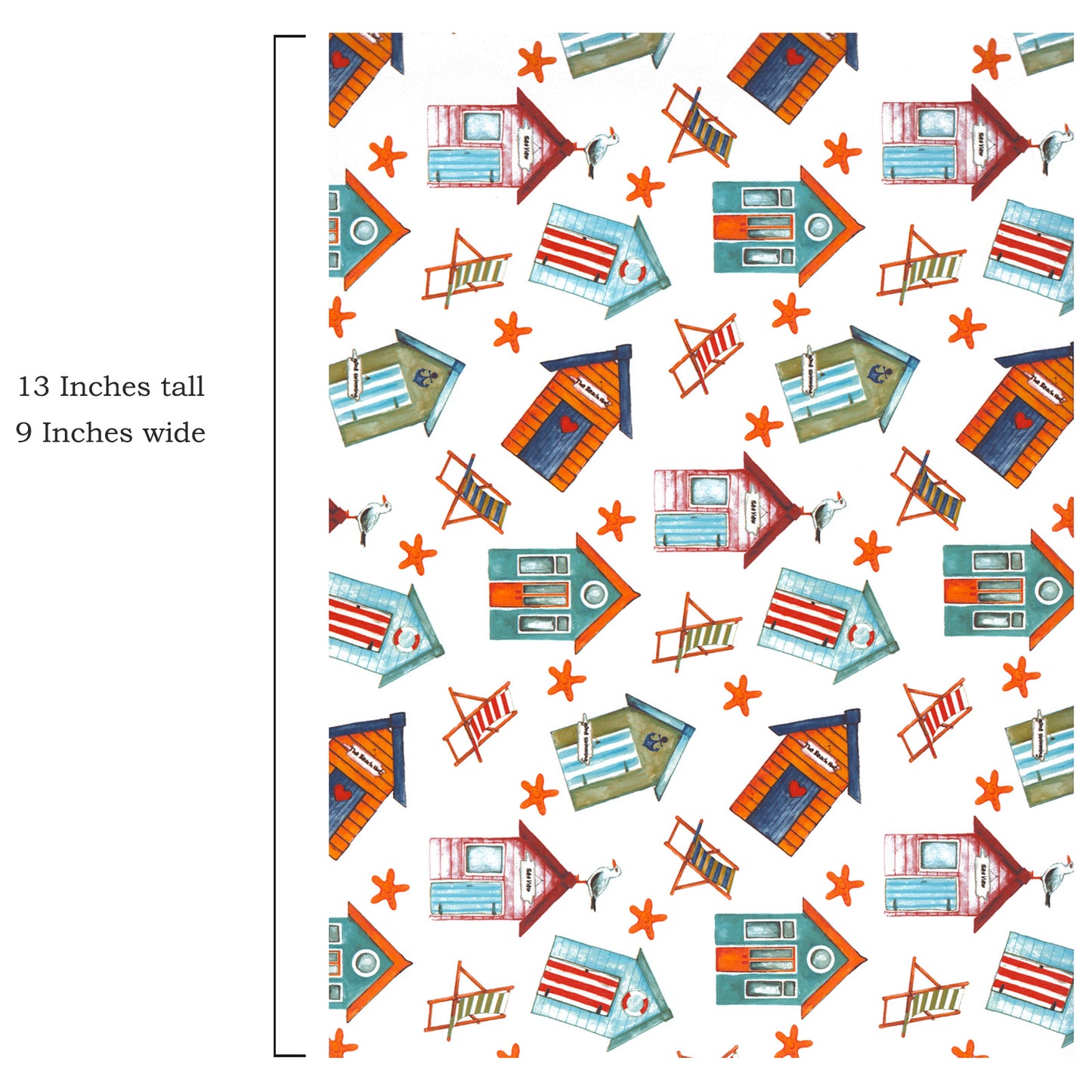 Allover Chintz Beach Huts 9 x 13.5 Inch Overglaze Ceramic Decal Sheet