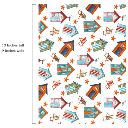Allover Chintz Beach Huts 9 x 13.5 Inch Overglaze Ceramic Decal Sheet