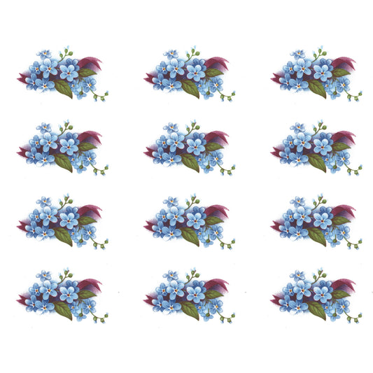 Forget Me Not Knot Blue Flowers Style S Overglaze Waterslide Ceramic Decals