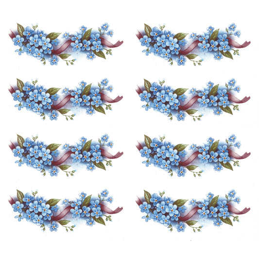 Forget Me Not Knot Blue Flowers Style R Overglaze Waterslide Ceramic Decals