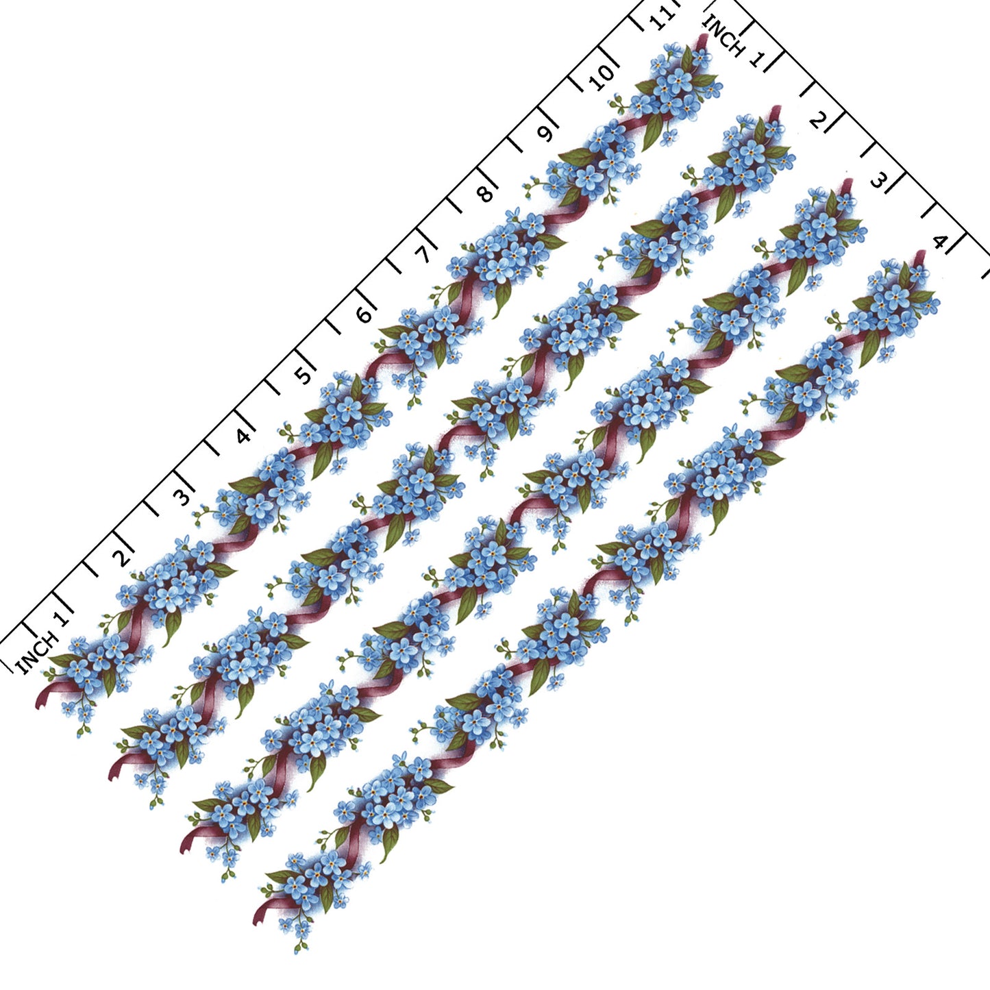 Forget Me Not Knot Blue Flowers Borders Overglaze Waterslide Ceramic Decals