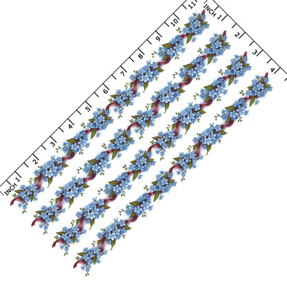 Forget Me Not Knot Blue Flowers Borders Overglaze Waterslide Ceramic Decals