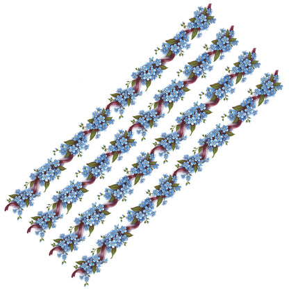 Forget Me Not Knot Blue Flowers Borders Overglaze Waterslide Ceramic Decals
