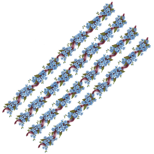 Forget Me Not Knot Blue Flowers Borders Overglaze Waterslide Ceramic Decals