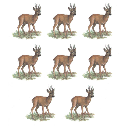Roe Deer in the Field Style B Overglaze Waterslide Ceramic Decals