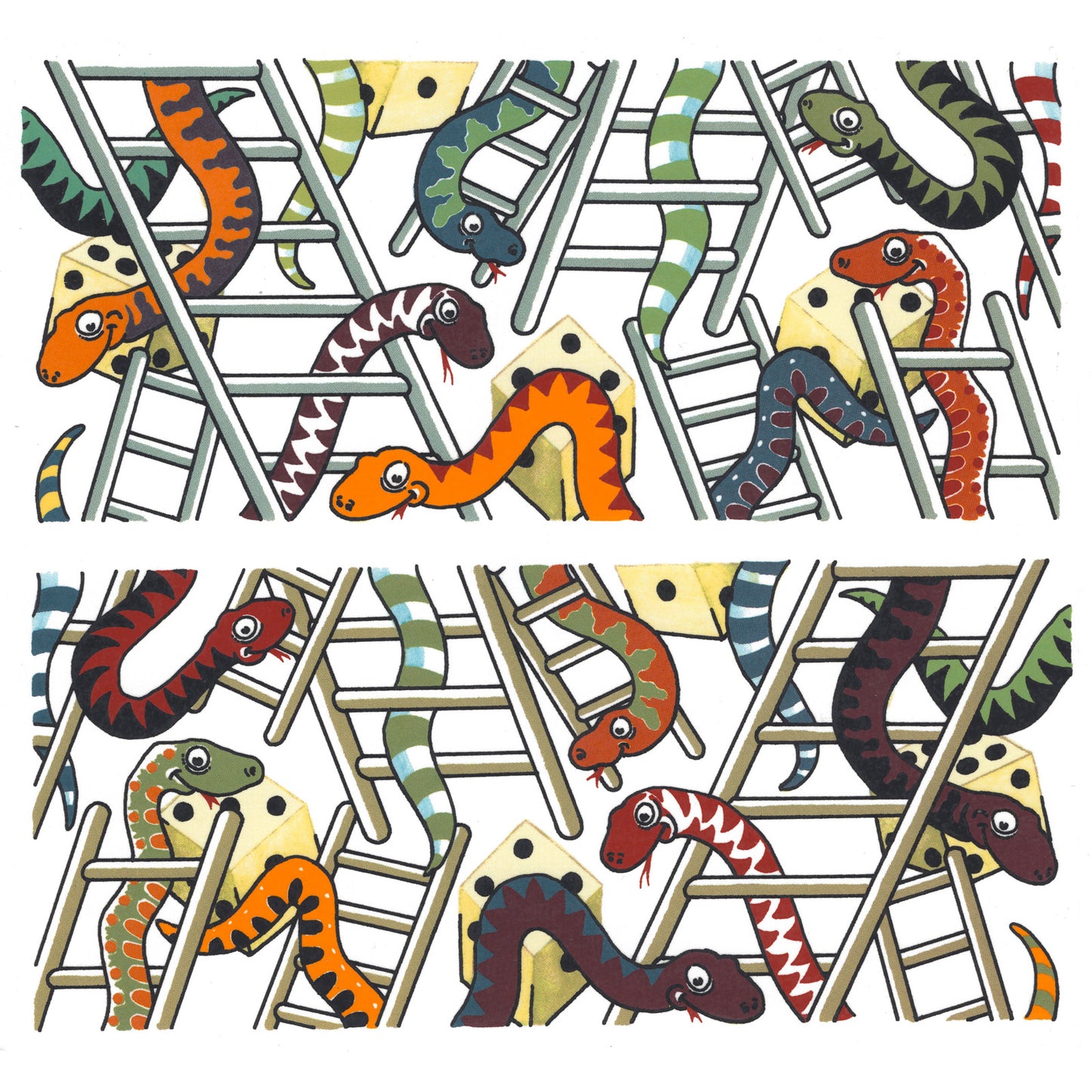Adders and Ladders Mug Wrap 2 pcs Set Overglaze Ceramic Decals