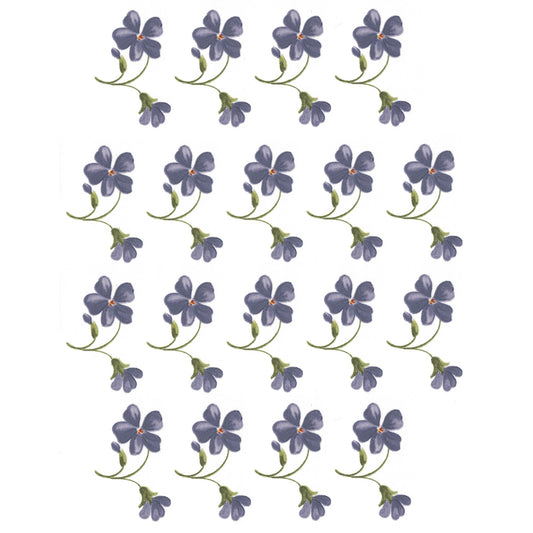 Purple Violet Flower Style 5 Overglaze Waterslide Ceramic Decals