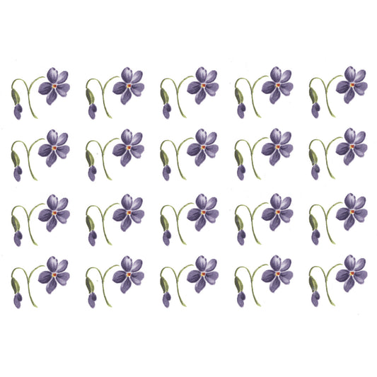 Purple Violet Flower Style 7 Overglaze Waterslide Ceramic Decals
