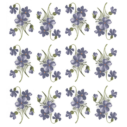 Purple Violet Flower Style 4 Overglaze Waterslide Ceramic Decals