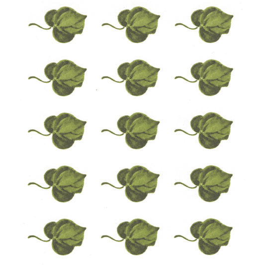 Green Leaf Leaves 1.25 Inch 30 pcs Overglaze Waterslide Ceramic Decals